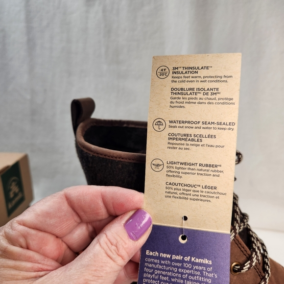 Kamik siennamid dark brown women's boot size 10. New with Tags - Picture 3 of 8